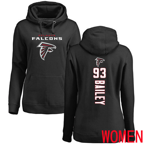 Atlanta Falcons Ash Women Allen Bailey Backer NFL Football #93 Pullover Hoodie Sweatshirts->women nfl jersey->Women Jersey